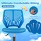 Height-Adjustable Office Desk Chair with Universal Casters and Ergonomic Curved Backrest